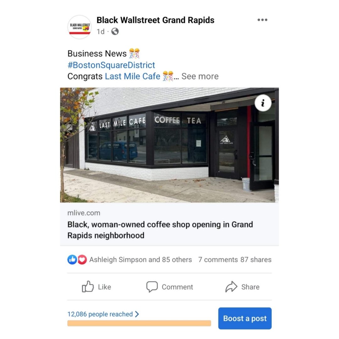 Grand Opening Day❤️☕️ Follow <a href="/lastmilecafe/">lastmilecafe</a> &amp; support West Michigan