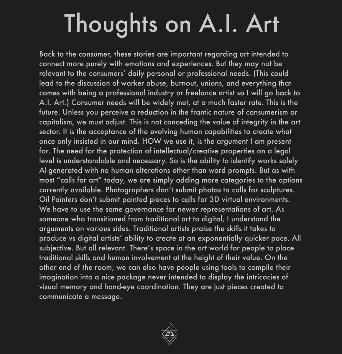 OD_Creations_'s tweet photo. Thoughts on A.I. Art #AIart #aiartcommunity https://t.co/DVMDzMrRZn