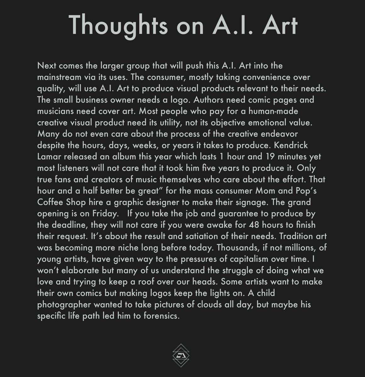 OD_Creations_'s tweet photo. Thoughts on A.I. Art #AIart #aiartcommunity https://t.co/DVMDzMrRZn