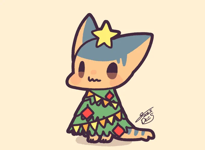 7分で描いたクリスマスツリー(2本目) 