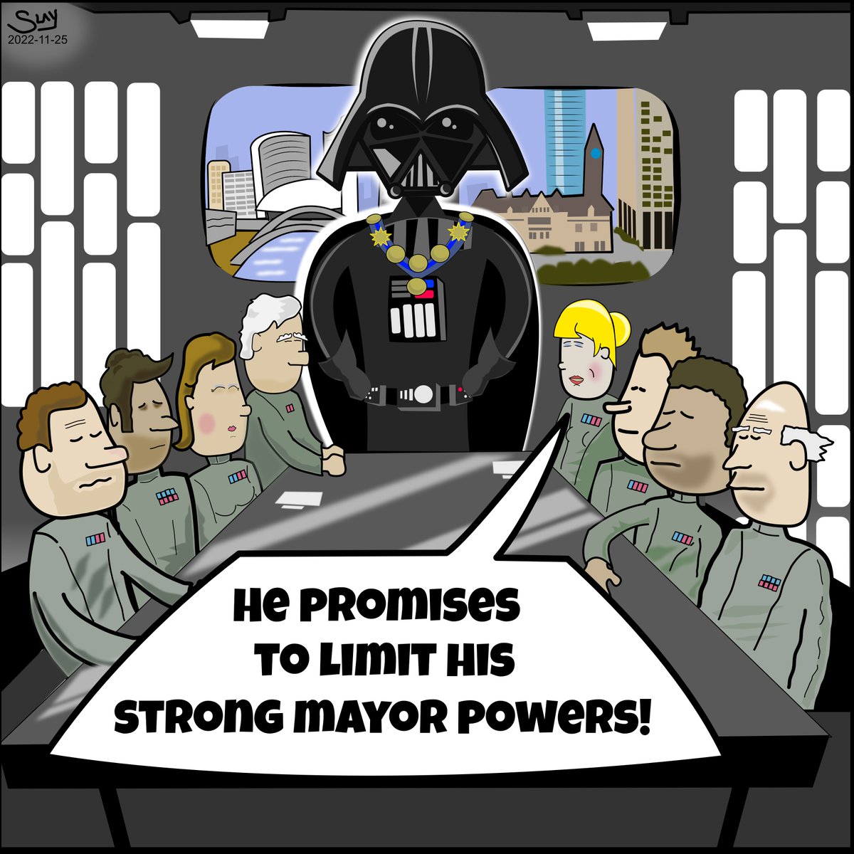 Editorial for Toronto Times.
#JohnTory #Toronto #CivilRights #Civic #StarWars #DarthVader #Editorial #cartoon #strongmayorpowers
RT