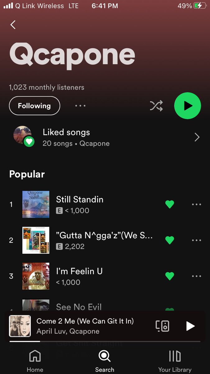 SouthsquadE's tweet photo. #ThankU #Everyone #KeepMeGrowin #1,023 #MonthlySpotifyListeners https://t.co/B3BXbtaiV2