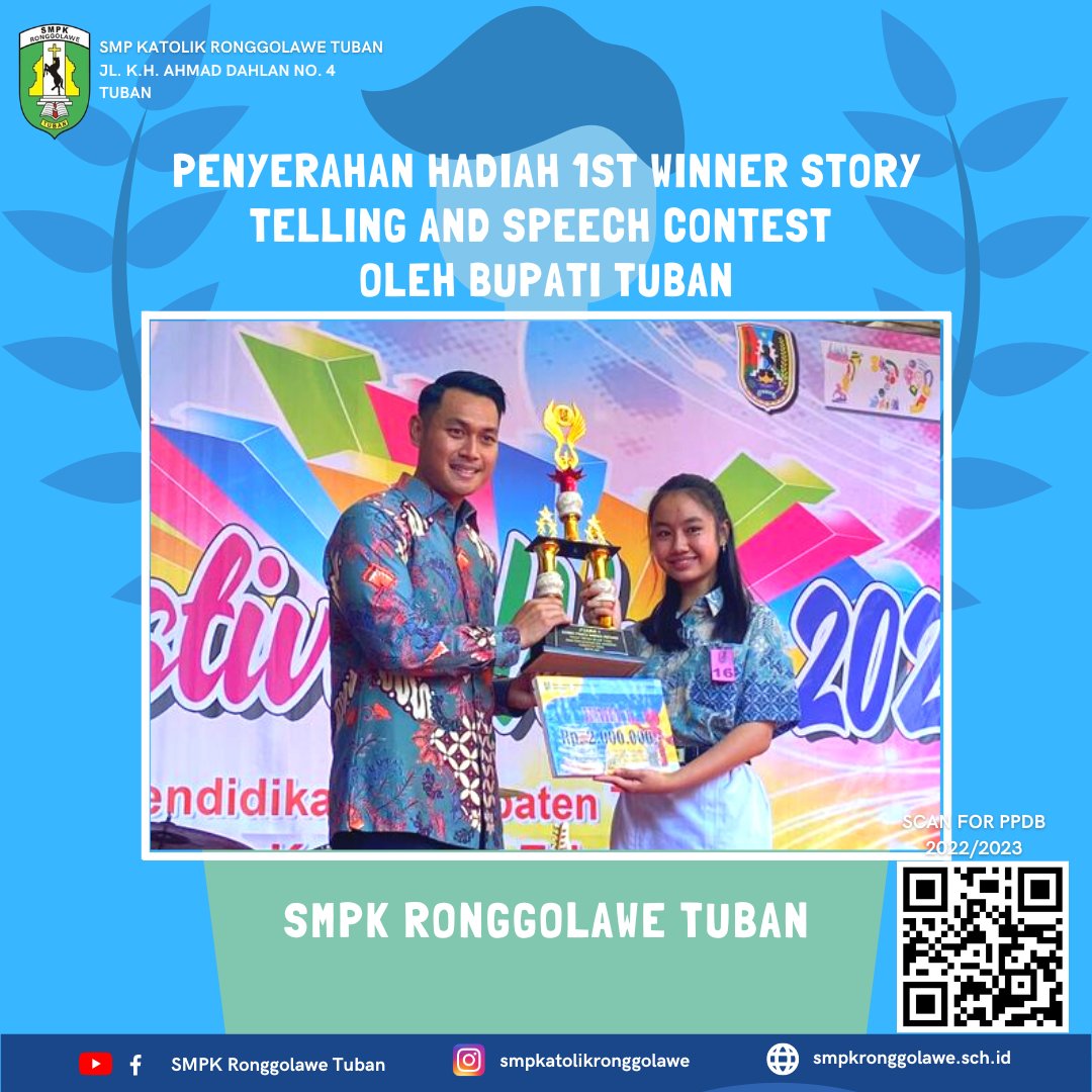 spero_ofc's tweet photo. SMPK Ronggolawe Tuban berprestasi
#speechcontest 
#bupatituban
#student
#siswa https://t.co/7HboZJZSXK