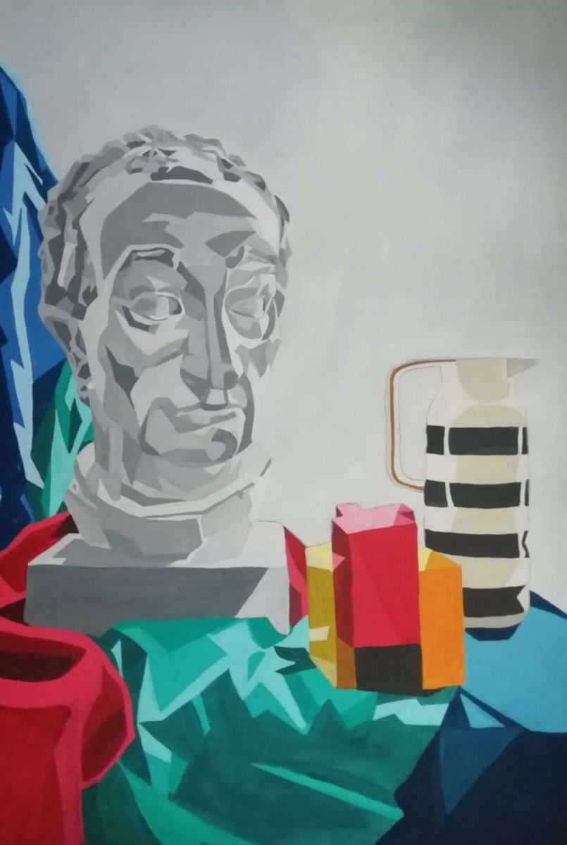 gild_kid's tweet photo. Still life with a plaster head of Gattamelata, made in a decorative style 🎨

#abstraction #beauty #creative #artsy #amazing #abstract #art #sketch #Pencildrawing #illustrations #Artists #artistavisual #NFTs #gattamelata https://t.co/cnAMIMWdcL