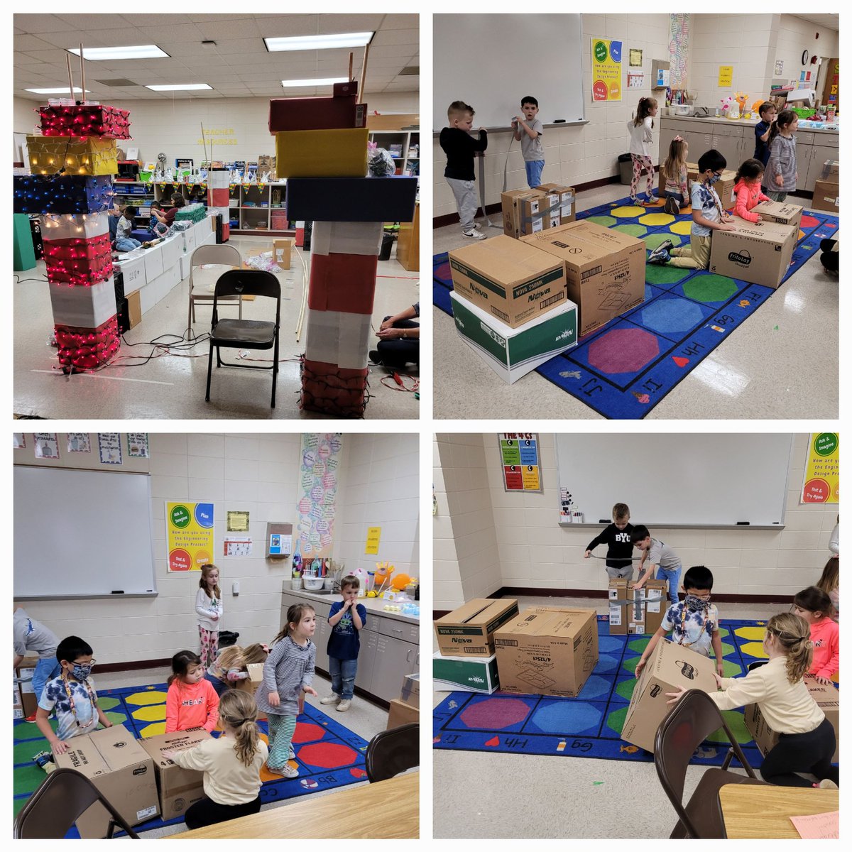 Hub_Sped4's tweet photo. A little look behind the scenes as the Hubbard Family collaborated on the Christmas parade float. #STEAM #HUBfamily https://t.co/X50JjFcuhD