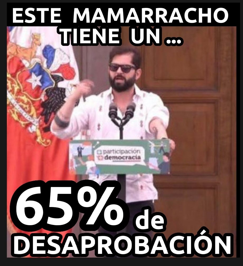 MaxLobosCL's tweet photo. Encuesta #Cadem sigue midiendo la debacle de este impresentable que no dio el ancho y que tiene al 80% de los chilenos con MIEDO A SER VÍCTIMA DE DELITOS. Cada vez está más solo. Sólo lo apoyan los que viven de los sueldos del gobierno central. Ni la guayabera con gafas lo salva. https://t.co/7tMz2MnXPk