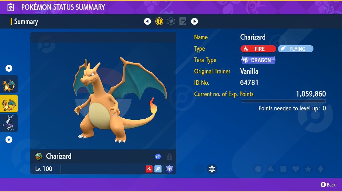 VanillaSoupSG's tweet photo. So I jumped ahead by a day, and I was able to catch 2 DIFFERENT Charizards!? #PokemonScarletViolet #pokemon #charizardraid https://t.co/DWziGGQm72