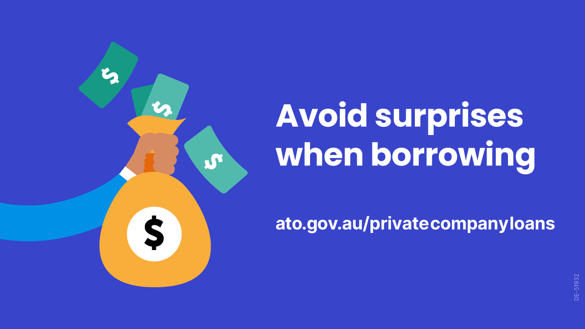 ato_gov_au's tweet photo. Businesses: Borrowed money recently from your private company? To ensure you don’t pay more tax, your repayments need to tick the right boxes ✅ Find out more @ https://t.co/kSwmWpWmTZ #Division7A https://t.co/hlTMmGX1xA