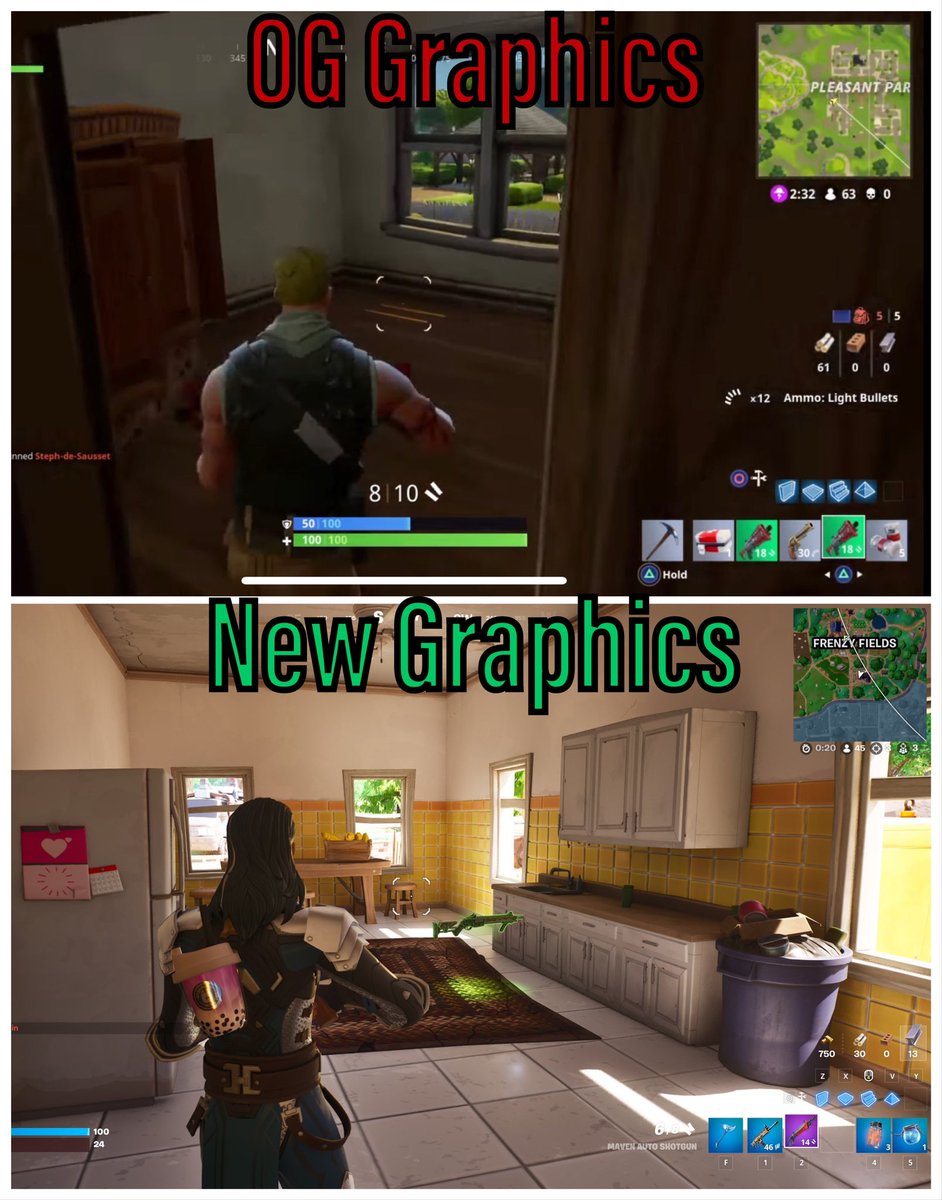 ManicxToast's tweet photo. People are really comparing OG graphics to graphics now saying OG is better. 😭 #FortniteChapter4 #Fortnite #FortniteFracture #FortniteNews @FortniteGame @FNCreate https://t.co/cUX1kLFjth