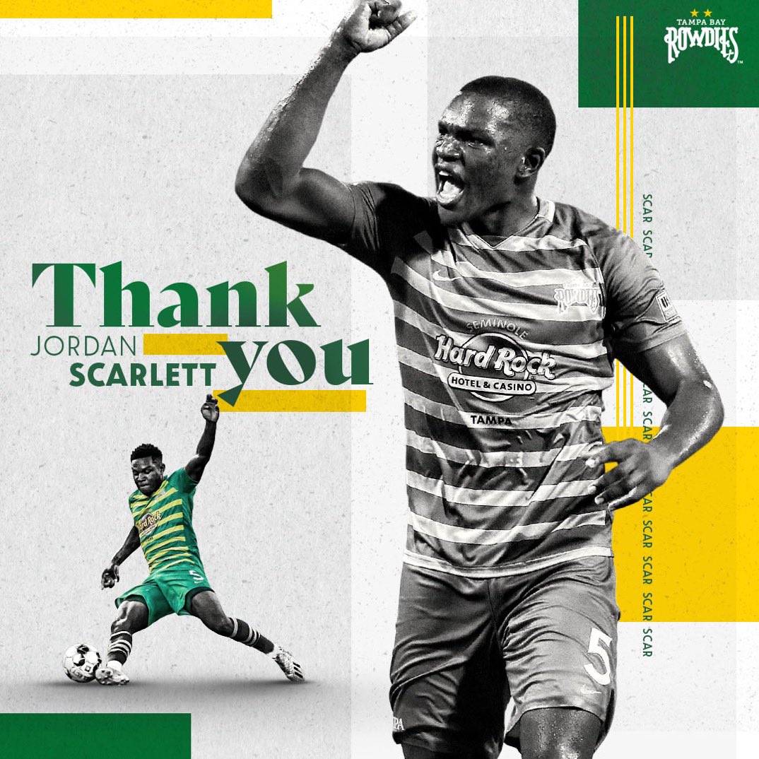 Grateful for my time at the Rowdies. A lot of history created and memorable moments. Thanks to the fans for all your support and to the club for an amazing experience. 💛💚 @TampaBayRowdies