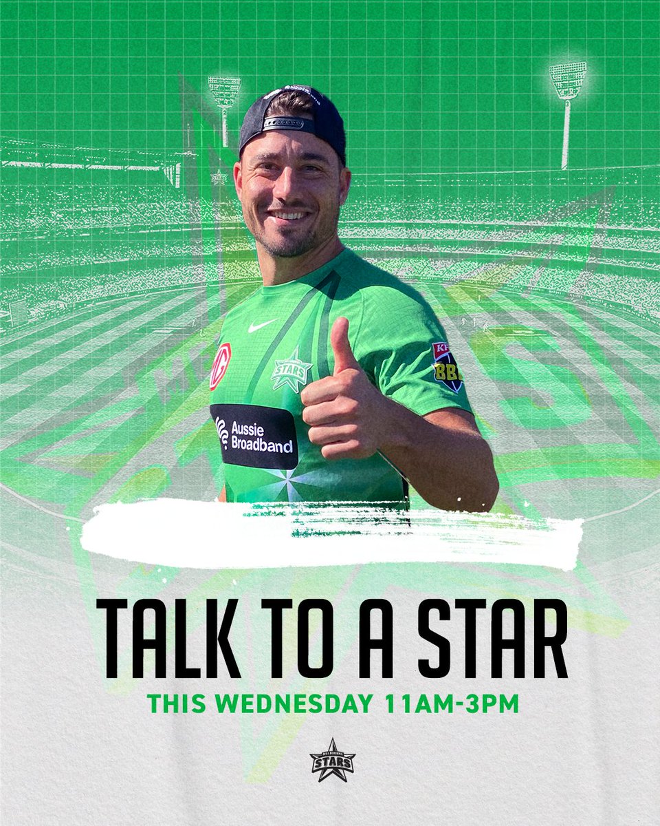 <a href="/StarsBBL/">Melbourne Stars</a> fans this is cool...call 1300 635 278 this Wednesday to purchase or renew your membership and you will speak to a member of our Stars BBL|12 squad! #StarsFamily 💚