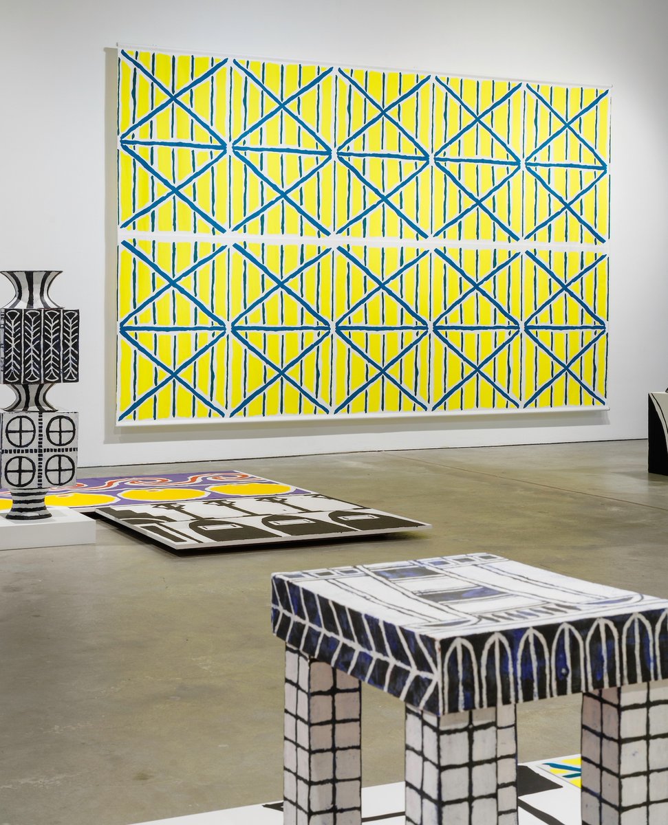fabricworkshop's tweet photo. FWM is off to the Midwest! Catch “Elisabeth Kley: Minutes of Sand” at @bemiscenter in Omaha, opening 12/8. Feat. paintings, ceramics, and yardage produced during the artist's residency, it was first presented at FWM in 2021. #ElisabethKley #BemisCenter
Photos by Colin Conces. https://t.co/26Mbz7phVO