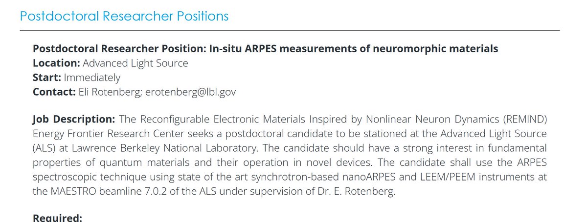 remind_efrc's tweet photo. Three exciting post-doctoral positions in #neuromorphic materials available as part of DOE-funded @remind_efrc - located @TAMUEngineering @SandiaLabs and @advlightsource -
#AcademicTwitter @chemistrytwitter #chempostdoc #postdoc #postdocjobs check out:
https://t.co/ndulnlPeZe https://t.co/FftPg2SDVk