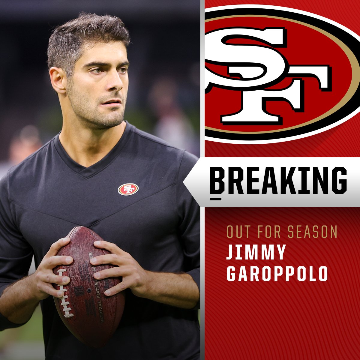 NFL on X: 49ers QB Jimmy Garoppolo suffered broken foot, expected