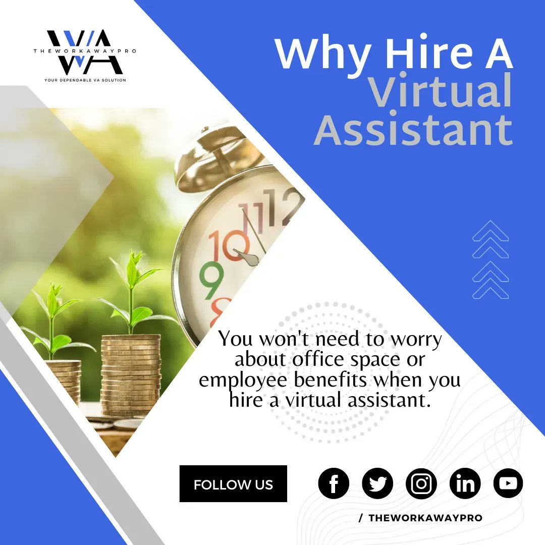 theworkawaypro's tweet photo. By hiring virtual assistants, you can substantially reduce your capital needs.
Find more reasons why you should have a VA: https://t.co/G3EPHfukvF
#theworkawayprova #theworkawayproph #twap #twapva #virtualassistantph #virtualassistantforcreatives #virtualassistantbusiness https://t.co/WUuzHm5Zuf