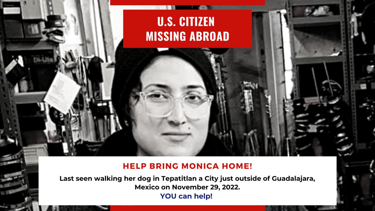 michael_c211's tweet photo. Help us bring Monica De Leon home! Monica is a missing U.S. Citizen who was last seen walking her dog in Tepatitlan Mexico on Nov. 29.

YOU can help by calling Congresswoman @RepSpeier and Senator @AlexPadilla4CA. See images attached to see how. https://t.co/BjOwGd0FoD