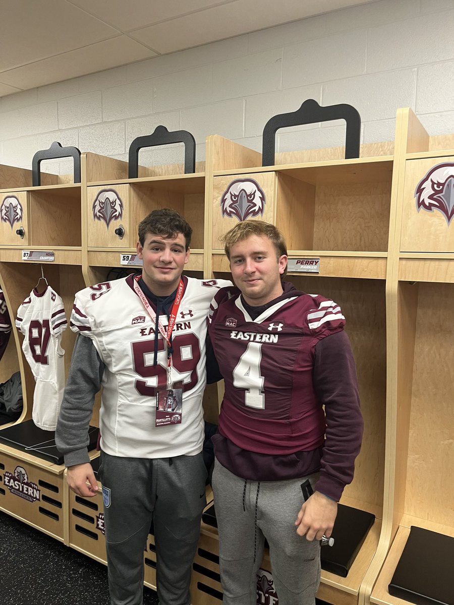 ReeseBufala_4's tweet photo. I had an amazing visit at @EUFBRecruiting this weekend! I enjoyed learning about what the program has planned for the future! Thank you @Coach_Crock for inviting me up. https://t.co/WCc2Ojt40k