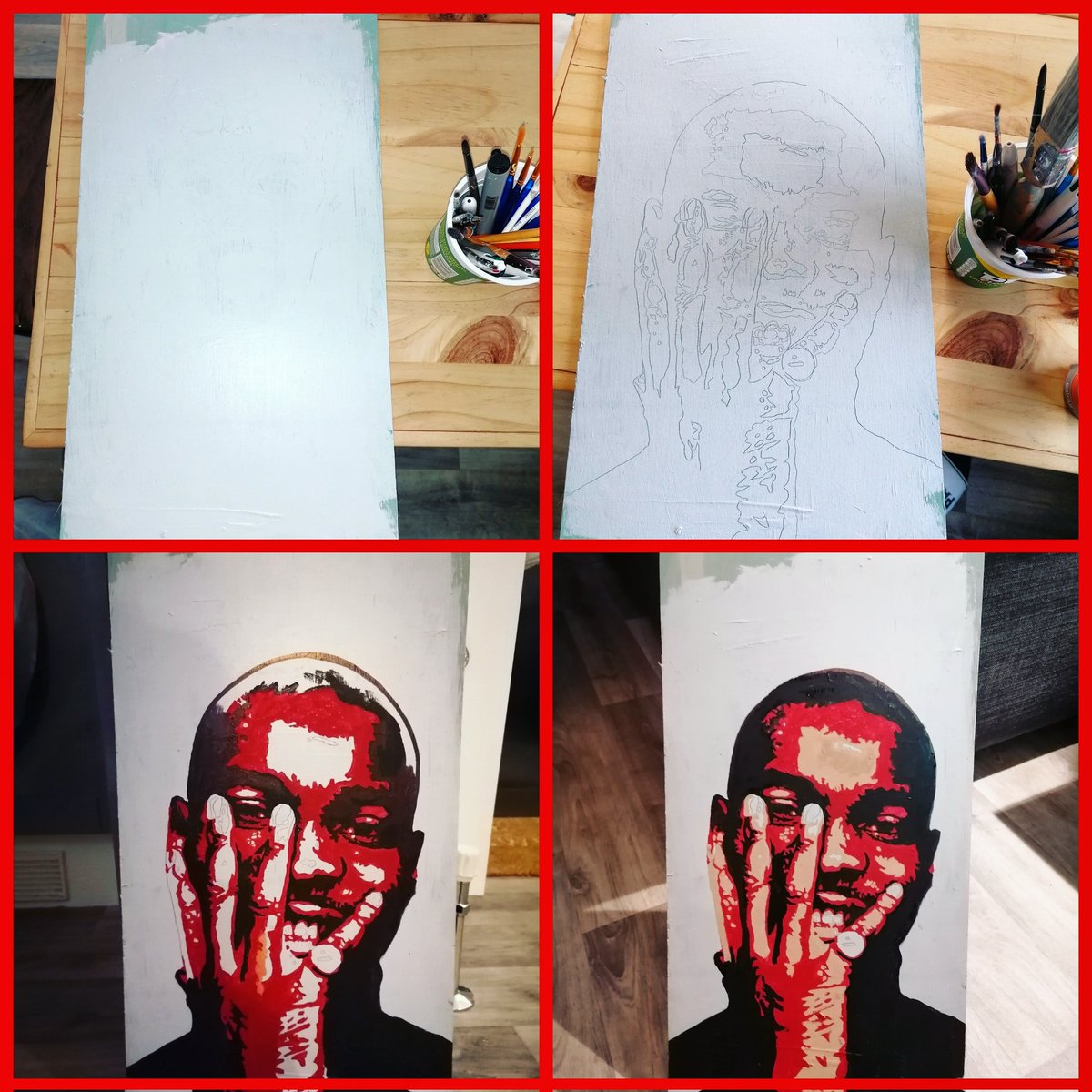 BertoMac88's tweet photo. @Santandave1 #ukrap #ukgrime #uk #portrait #paintings #paint #paintday #artworlds2022 #Artists #twitterart #artportrait #gallery #StreetArt #Topboy #mandem #Rappers #London #artist #artsy #Creative #upcycle #wood #portraitpainting #layers #santandave https://t.co/dem2BbGUGk