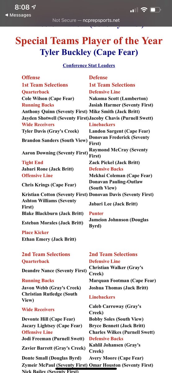 Very grateful to be selected as the 1st Team All-Conference QB, for 2 consecutive years! Thank You to everyone who has made it achievable. <a href="/JakeThomas52/">Coach Thomas</a> <a href="/HavAGr8sDay/">joe grates</a> <a href="/cfhs_football/">CFHS Football</a>