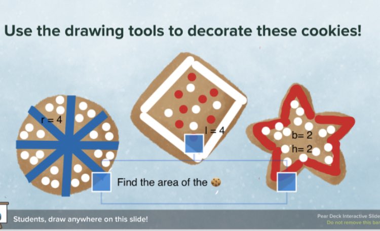 FamHullihen's tweet photo. @PearDeck @wacom @wacomedu #cookiemath #nationalcookieday https://t.co/tHVwEhlQsp