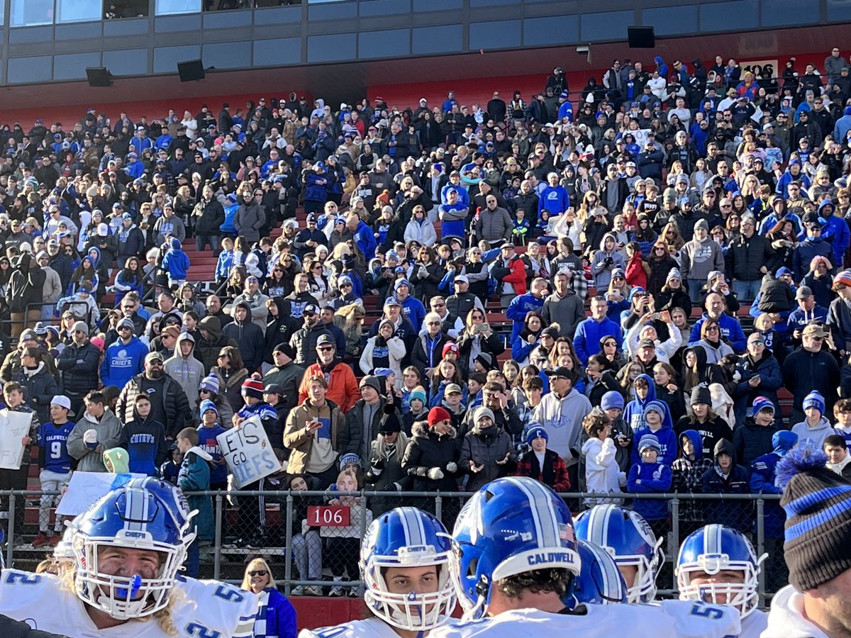 This picture is hard to believe…but not really. Our community is the best. The Caldwell spectators easily doubled ALL other spectator attendance for the 5 Group Championship games this weekend at Rutgers and this has been confirmed…it wasn’t even close!