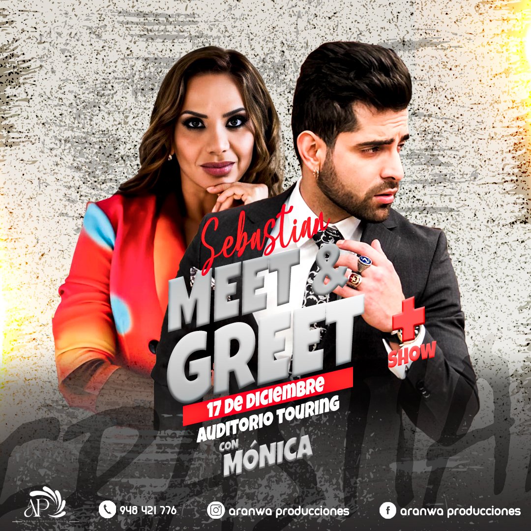 AranwaProd's tweet photo. 📢MEET &amp; GREET + SHOW 😱

Sebastián, no solo se someterá a una interesante y pícara entrevista junto a @monicacabrejos sino que además encandilará con grandes sorpresas 🔥

Y tú , ¿te lo vas a perder? 😏
#show
#diversion 
#peru
#colombia https://t.co/qLax41uQoo