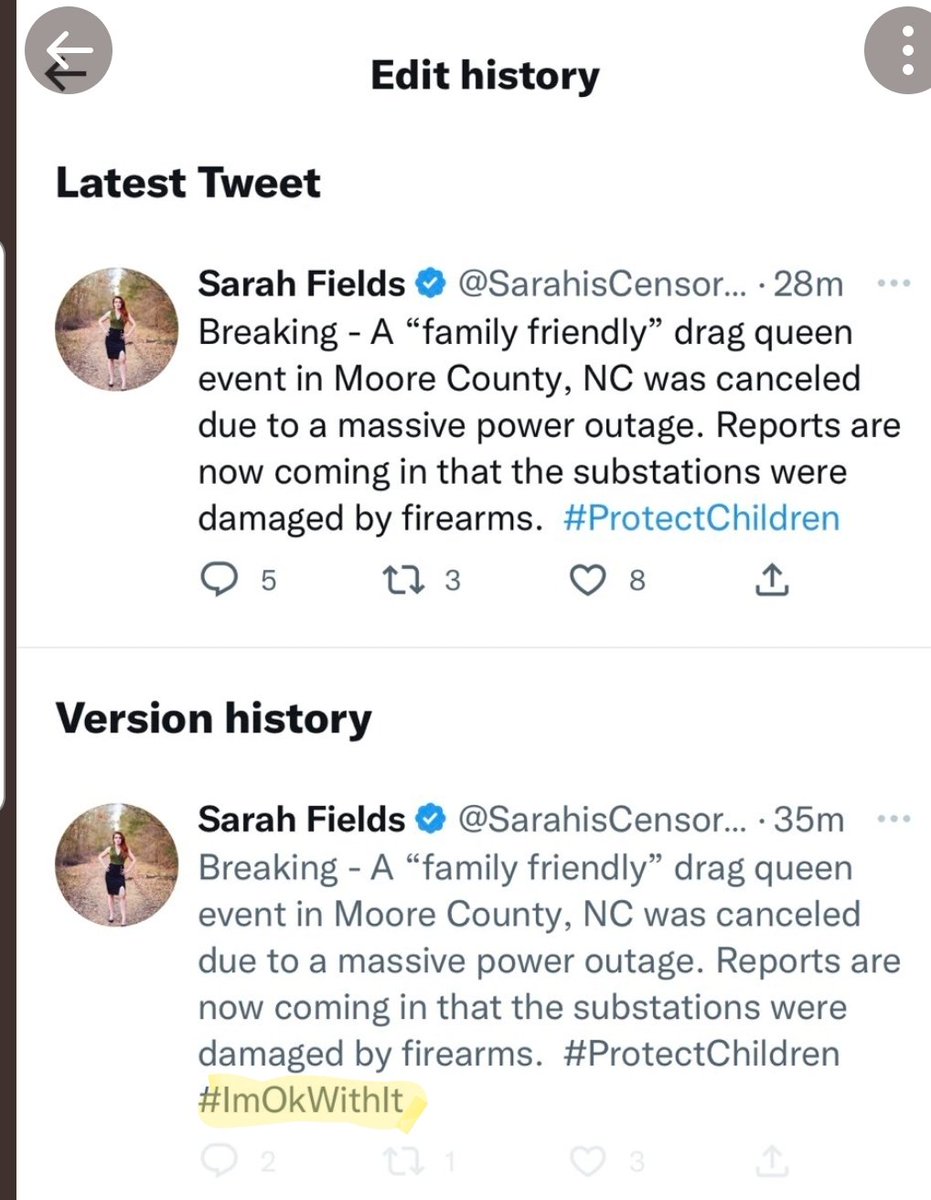 FactsOrFables4U's tweet photo. @cmclymer I wonder if Sheriff Fields is related to this ๐ Fields who deleted her 1st tweet & reposted without including her original hashtag "#ImOKWithIt" https://t.co/q83CxoYTaz