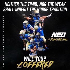 _jaxstern's tweet photo. Blessed to receive my first college football offer from NEO! @CoachCJohnson43 @CoachCrissup  @isaac_waltman https://t.co/yr81LQTVGt