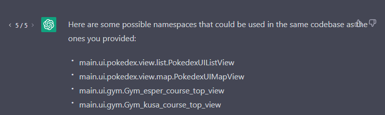 Reisyukaku's tweet photo. Been messing with GPT after seeing memes about it and at first i was amazed by how can can help simplify lua and also convert to haxe semi reliably. But the funniest thing is it also cracked a few FNV hashes. Fed it a list of namespaces and told it to guess others not in the list https://t.co/q5JFka4ilk