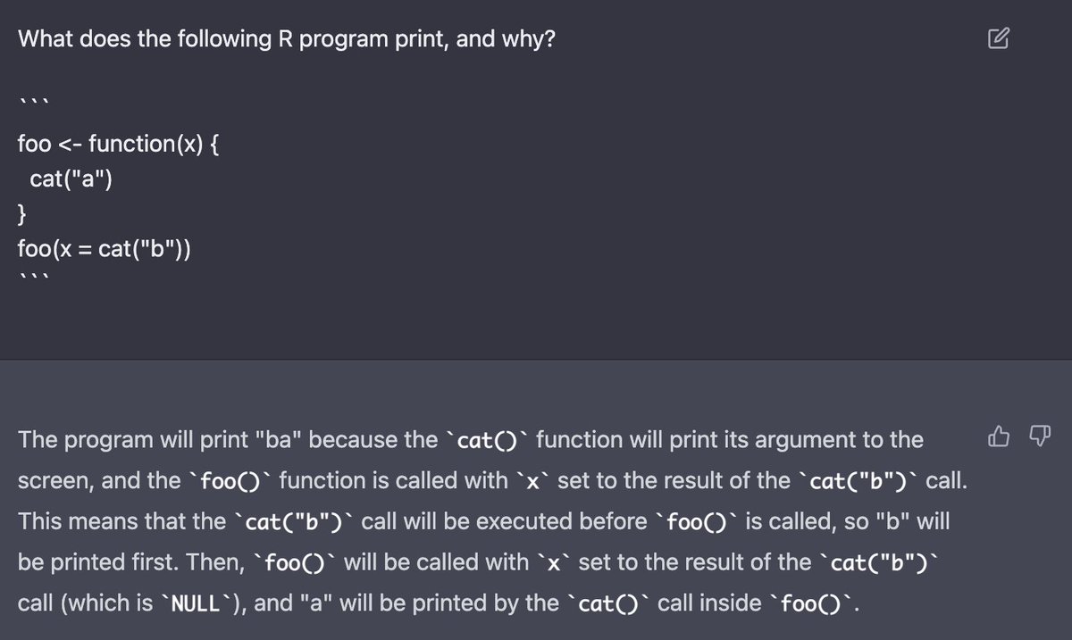 Someone forgot to teach ChatGPT about lazy evaluation in #rstats.