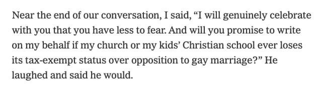 RevRachelK's tweet photo. This is garbage. Absolute utter garbage. The grossness of telling a supposed friend “sure I’ll be happy you can visit a dying spouse of you stand up for the tax exempt status of my institution” And thinking you are being LOVING and REASONABLE in that. https://t.co/lzW0rJeJqt
