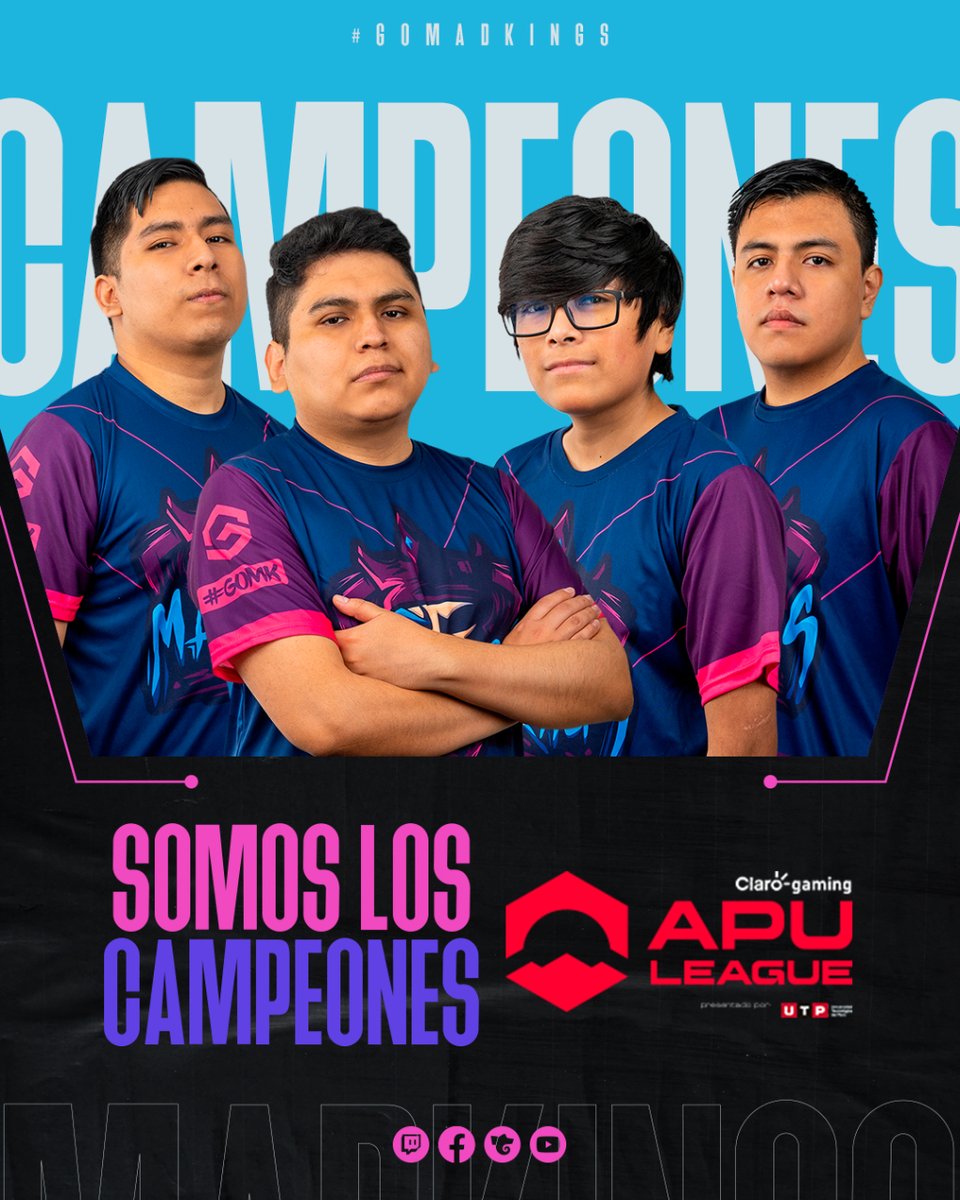 madkingsesports's tweet photo. 🏆¡SOMOS CAMPEONES!🏆
Logramos derrotar a #Revens en la Gran Final de la APU League y nos llevamos un nuevo título para nuestro club🔥
Muchas gracias por su apoyo, nuestros reyes de #Dota2 siguen defendiendo su corona👑 https://t.co/WIdPrWf3Eh