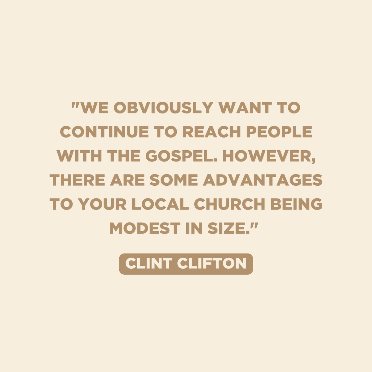 5 Advantages of Staying Small:

✅ Agility in Mission
✅ Relational Depth
✅ Forced Ingenuity
✅ Inconsequential Failure
✅ Volunteer Dependency

Learn more from this conversation with @ClintJClifton, <a href="/ToddAdkins/">Todd Adkins</a>, &amp; Jess Thompson: bit.ly/3hSQqAC