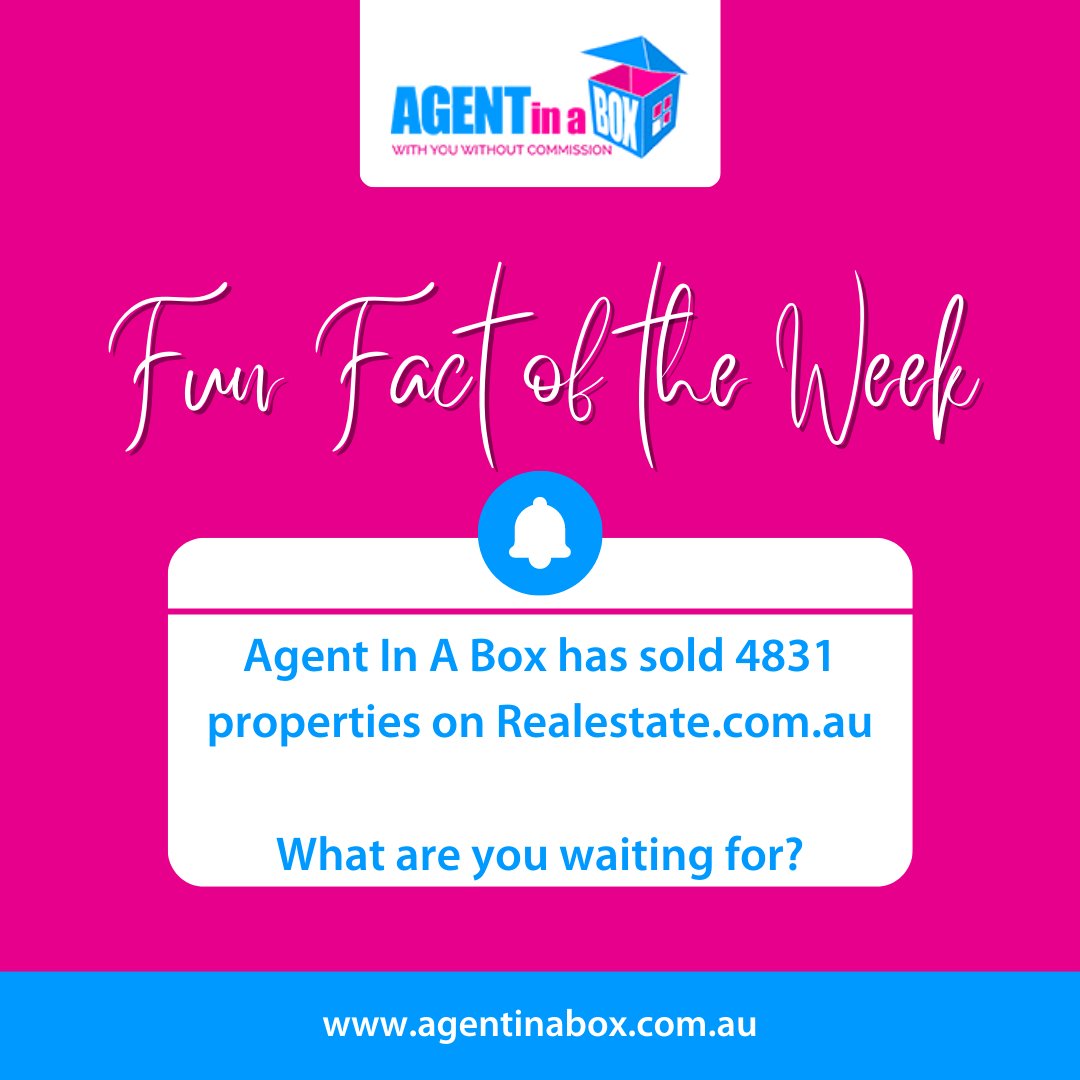 What are you waiting for? 

LIST YOUR PROPERTY TODAY! agentinabox.com.au

#agentinabox #sellmyhouse #sellmyhome #fsbo #house #home #homeowner #realestate #salebyowner #nocommission