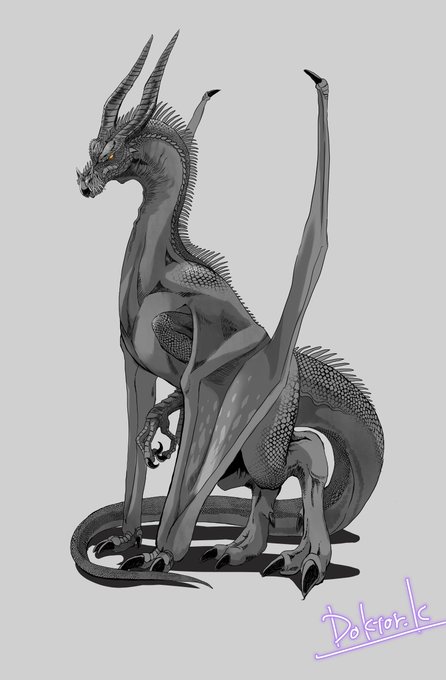 横長がメジャーだけど縦長シルエットもいいよねらくがき
#dragon 