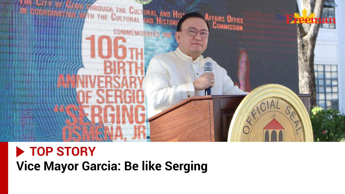 TOP STORY: More than just praises, Cebu City Vice Mayor Raymond Garcia hopes that the rest of the Cebuanos especially the youth will also try to emulate former mayor Sergio “Serging” V. Osmena, Jr.

READ: https://t.co/W48izO6riR https://t.co/QrT7vLhLkZ