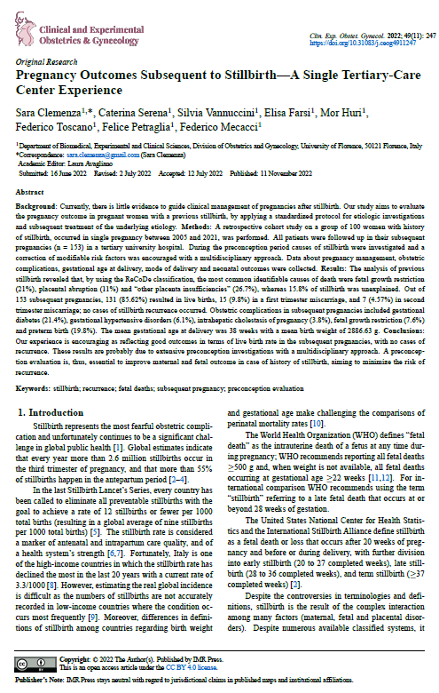 AdelaHim's tweet photo. #CEOG #IMR_Press; #OpenAccess 

Welcome to read this article from journal Clinical and Experimental #Obstetrics &amp; #Gynecology:
#PregnancyOutcomes Subsequent to #Stillbirth—A Single Tertiary-Care Center Experience

👉 Please see more detail at:
https://t.co/N9REme4kfk https://t.co/I1q6tT5aNE