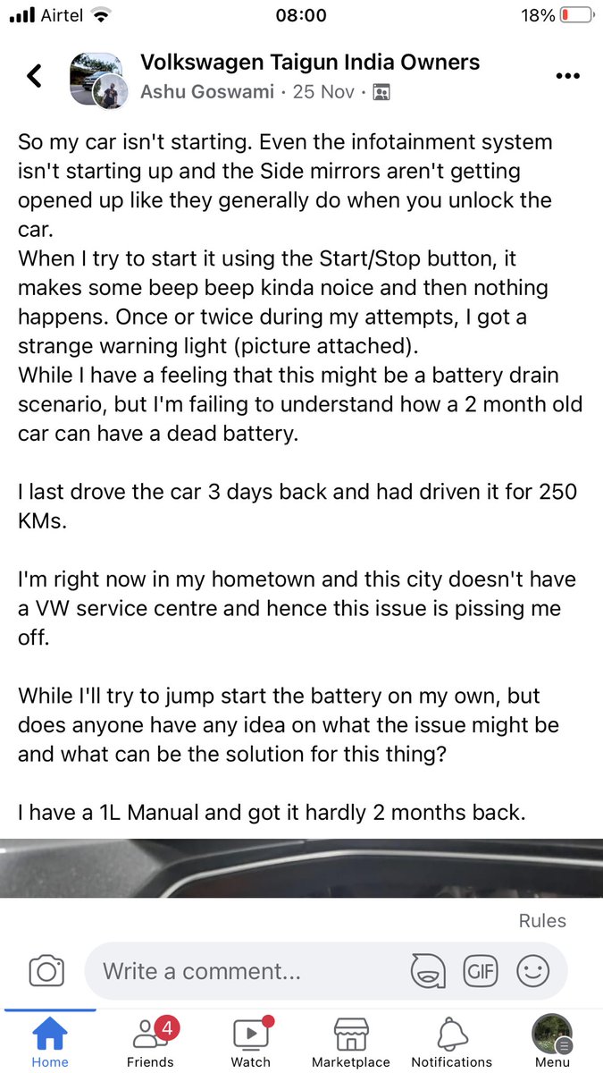 TheDentistArvin's tweet photo. @volkswagenindia Think wisely and read tweet and media before you buy taigun Now some new TAIGUN are reporting for starting issue ….taigun …a real bundle of issues…no ac problem is resolved yet even after 1 year #skipBoring @VW @VWnews #poorestService #BharatJodaYatra https://t.co/T1HFY7SdUI
