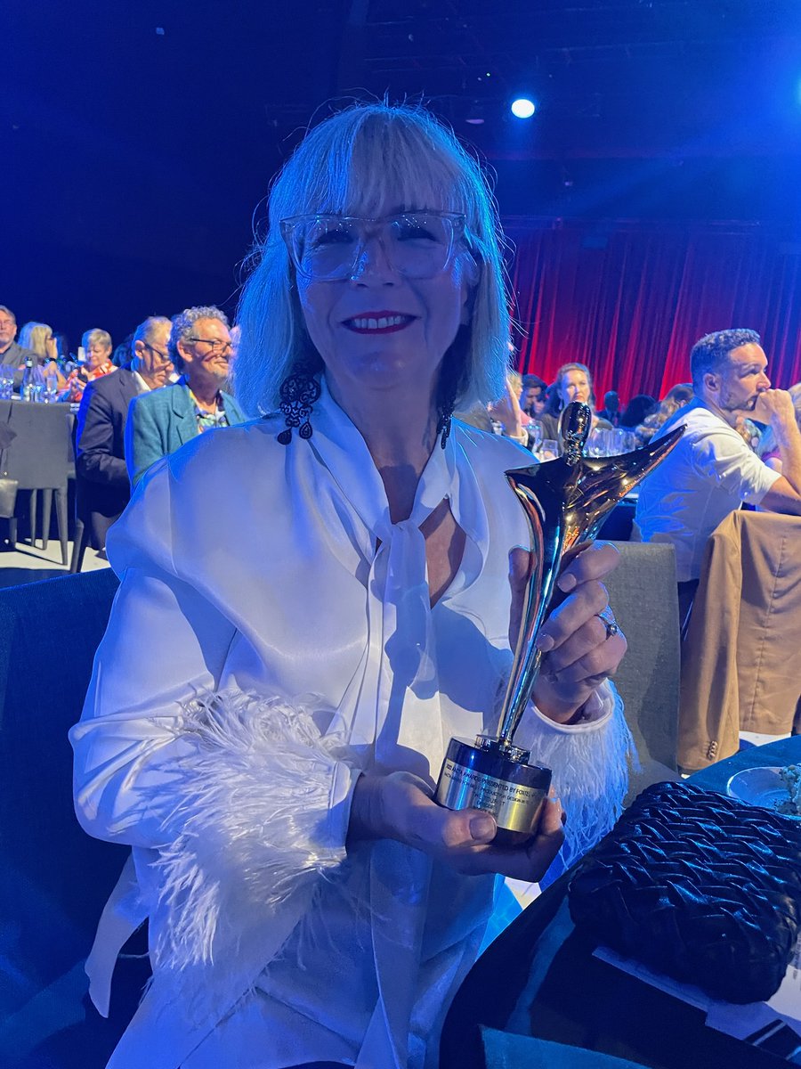 SA producer <a href="/lisaescottprod/">Lisa Scott</a> of <a href="/HighviewProduc1/">Highview Productions</a> with the AACTA Award for Best Production Design in TV for SA made and SAFC supported series The Tourist, awarded to Scott Bird. Congratulations to Scott, Lisa and the whole team! 🏆