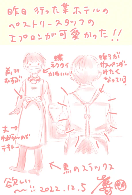 昨日見た、可愛いエプロンを共有! 
