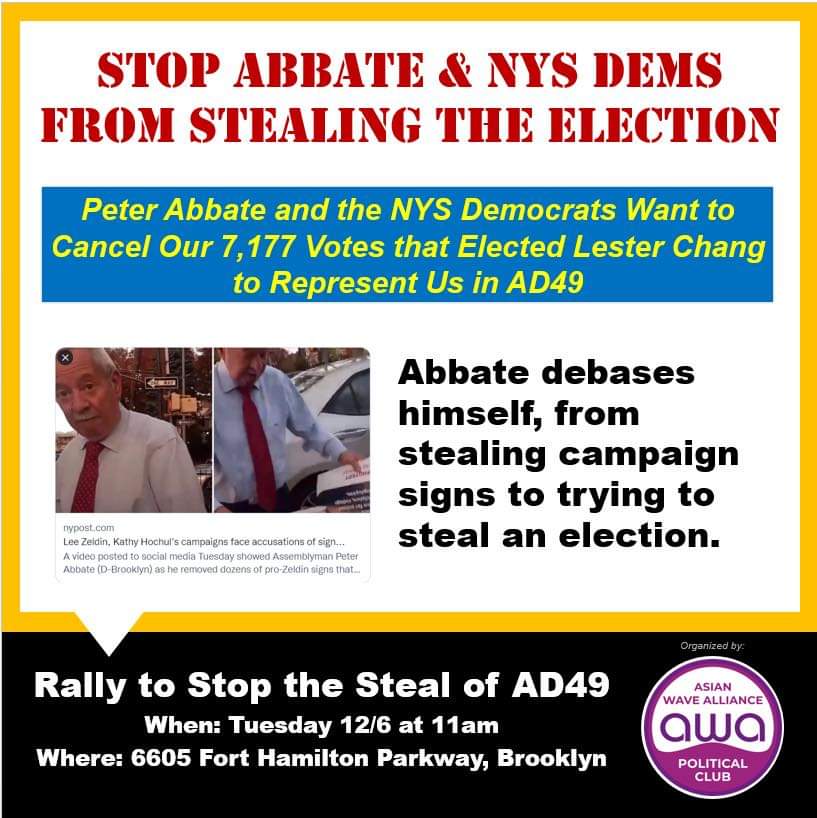 BKConservatives's tweet photo. Fight for the 49th AD constituents. No let up until the Dems give up disenfranchising the 49th AD. #seatlesterchang #49thAD #BrooklynDems #brooklynrepublican #brooklynconservatives #lesterchang #Conservatives https://t.co/xmJL6jKiLj