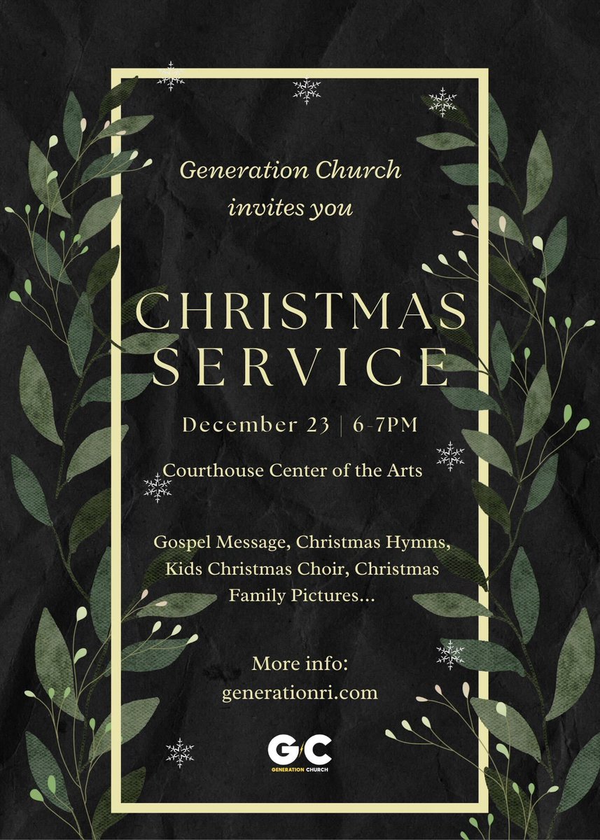 GenerationRI's tweet photo. Join us this Christmas.
Family, friends, kids, youth, everyone. Make this Christmas one to remember in Jesus name.

December 23, 6PM.
3481 Kingstown Rd. South Kingstown, RI. 
Next to URI.

#CHRISTMAS #GCSOUTHCOUNTY https://t.co/M6643pFuhM