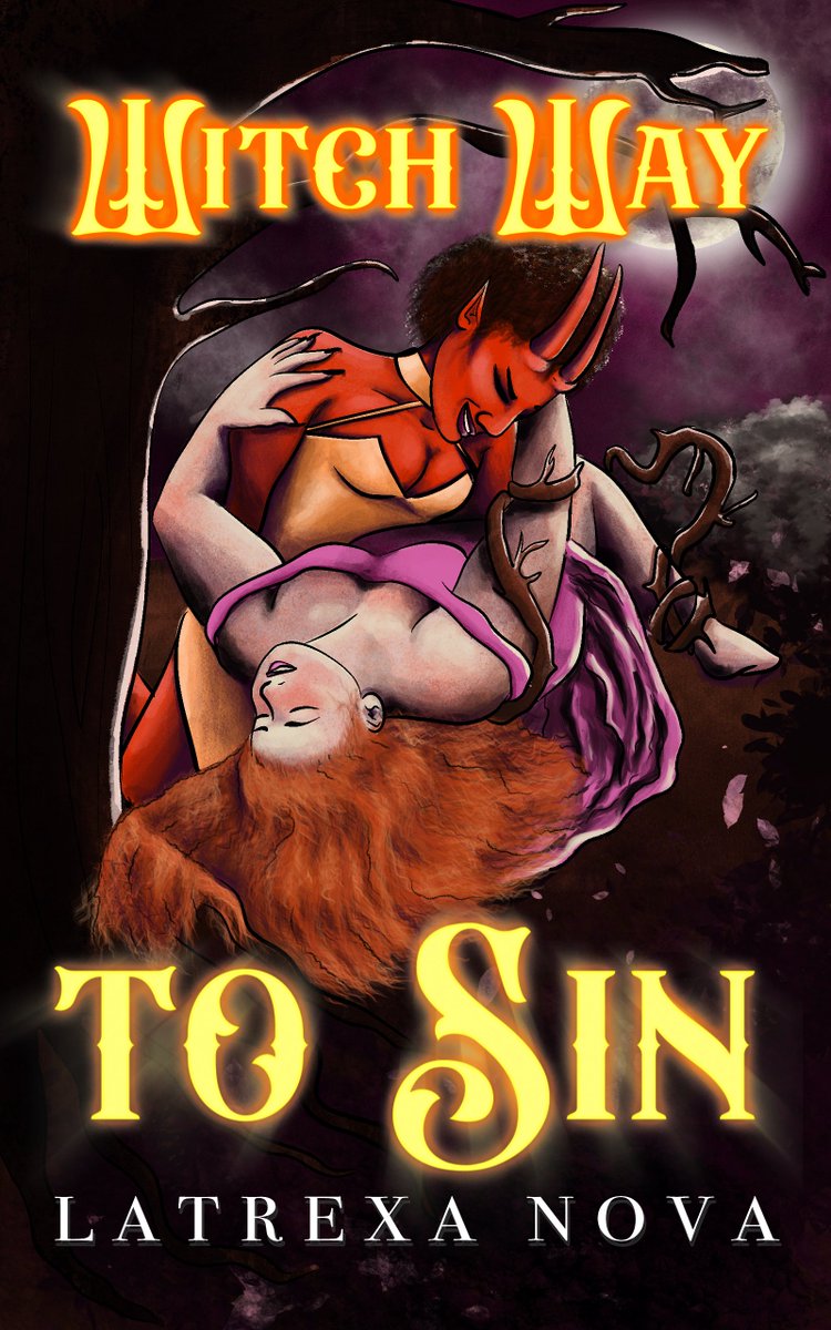 LatrexaNova's tweet image. I don't have a preorder up yet, but Witch Way to Sin coming out Feb 13 is about a witch who escaped from hell falling in love with the succubus sent to keep guard over her. It's a spicy dark comedy, but dark all the same. 

Still working on the cover but it's kinda like this.