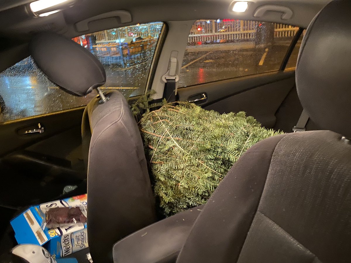 E205Krigdaddy's tweet photo. Mrs Kriger 2.0 asked the Kriger to get a tree on the way home … so he went to the Home Depot with a parking garage… to avoid the rain… #moist #rain #tree #mushed https://t.co/ua2PczQtds