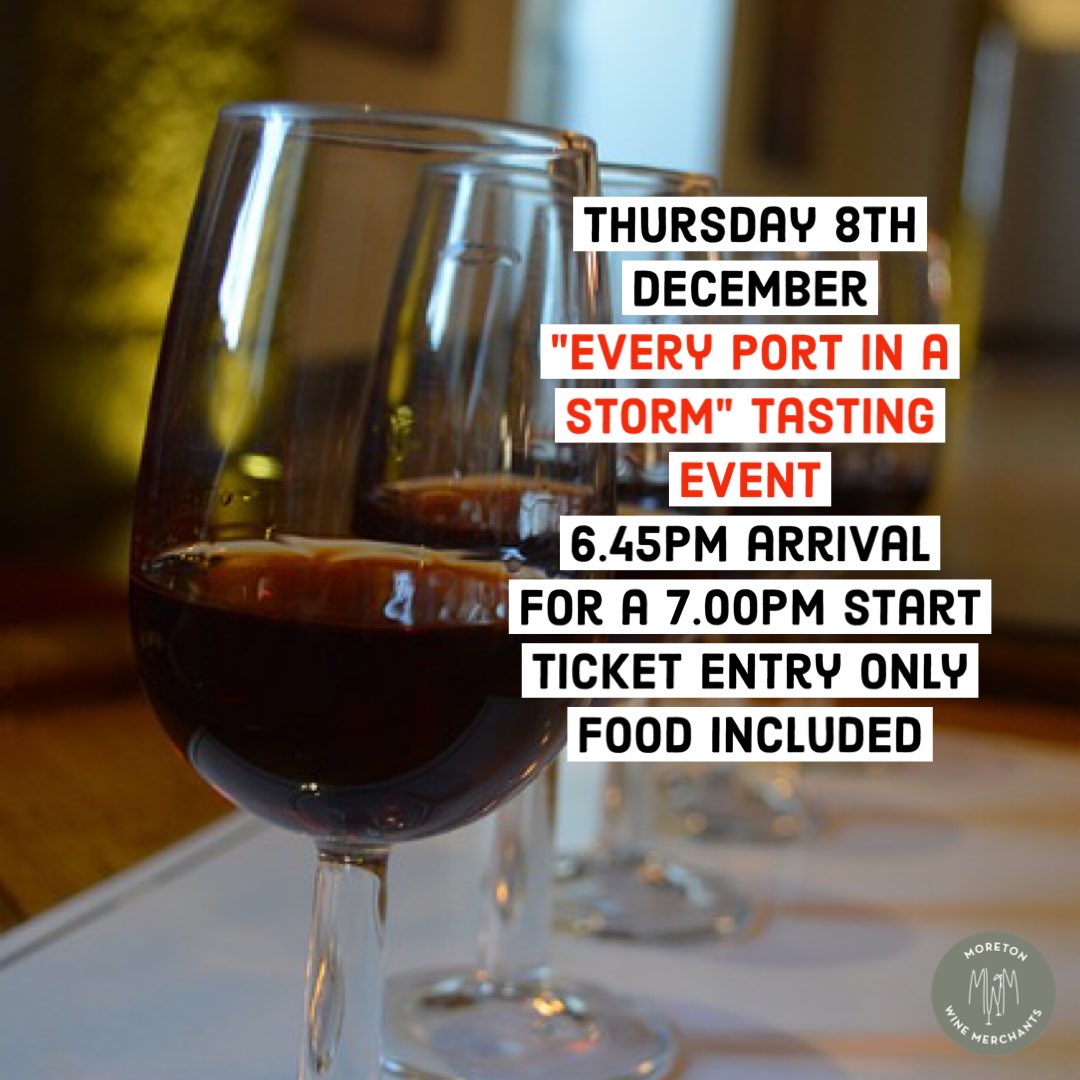 MoretonWine's tweet photo. On Thursday 8 December, we’ll have six different Ports for you to try, with food to accompany them too🍷🍽️🇵🇹
It’s going to be a great evening for all! 🎉
Get your tickets via the ‘Events’ page of our website 👩🏼💻
#portwine #port #porttasting #winetastings #winetastingevent https://t.co/WaH46Ecqnm