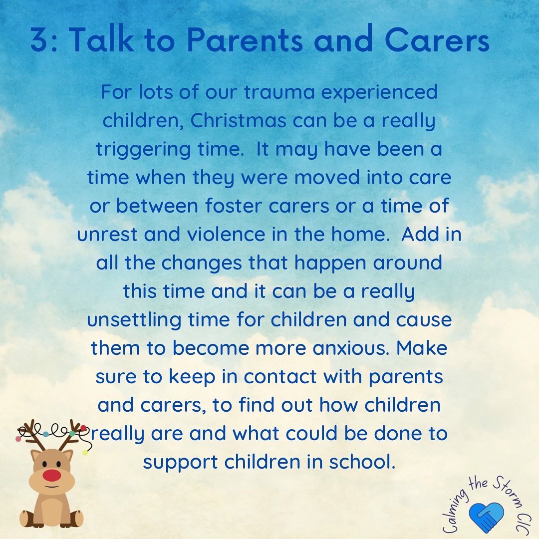 💙Trauma Aware Monday💙
Christmas can be a really challenging time for children who are in care or adopted.  Here are 3 ways you can support them in school.