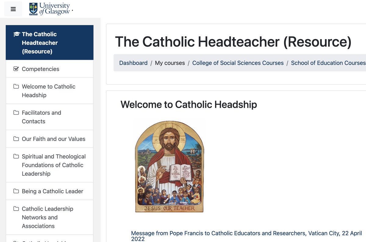 UofGHeadship's tweet photo. We are delighted to be working with @StAndFoundatio1 to develop our resource for Catholic school leaders. The resource is currently accessible to school leaders on #I2H8 #IH6 #EPA22 &amp; #HTBitesize courses and programmes @UofGEducation We welcome Catholic school leaders’ feedback. https://t.co/0YoLyv9Pp0