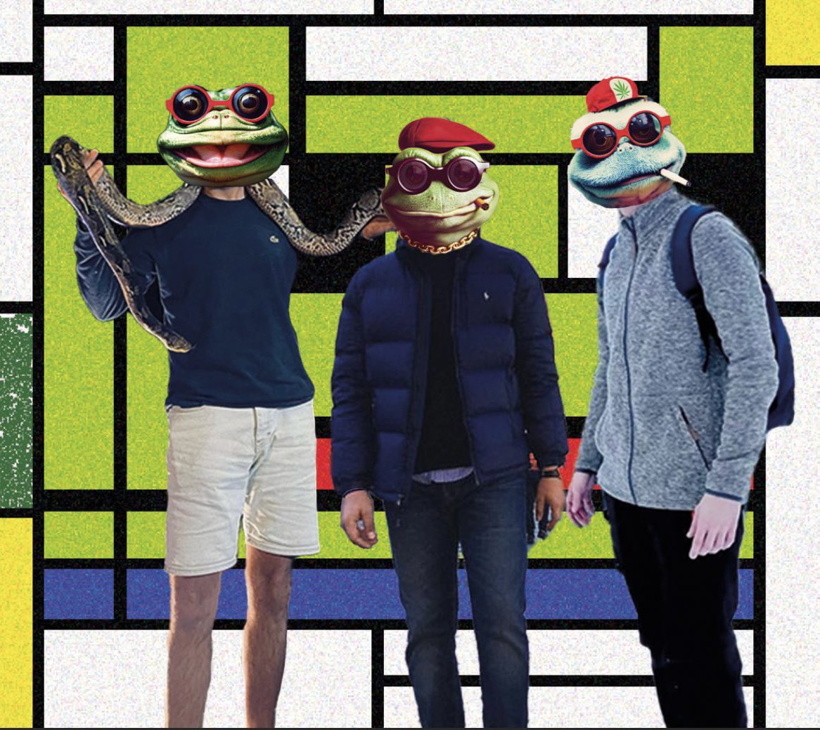 0xgeniuss's tweet photo. GM 🐸😎 @roundshades1 

Frog corporation! 
@GiacomoMaltese, ME, @fpoiatz ♥️ https://t.co/HIcTcBnp6I