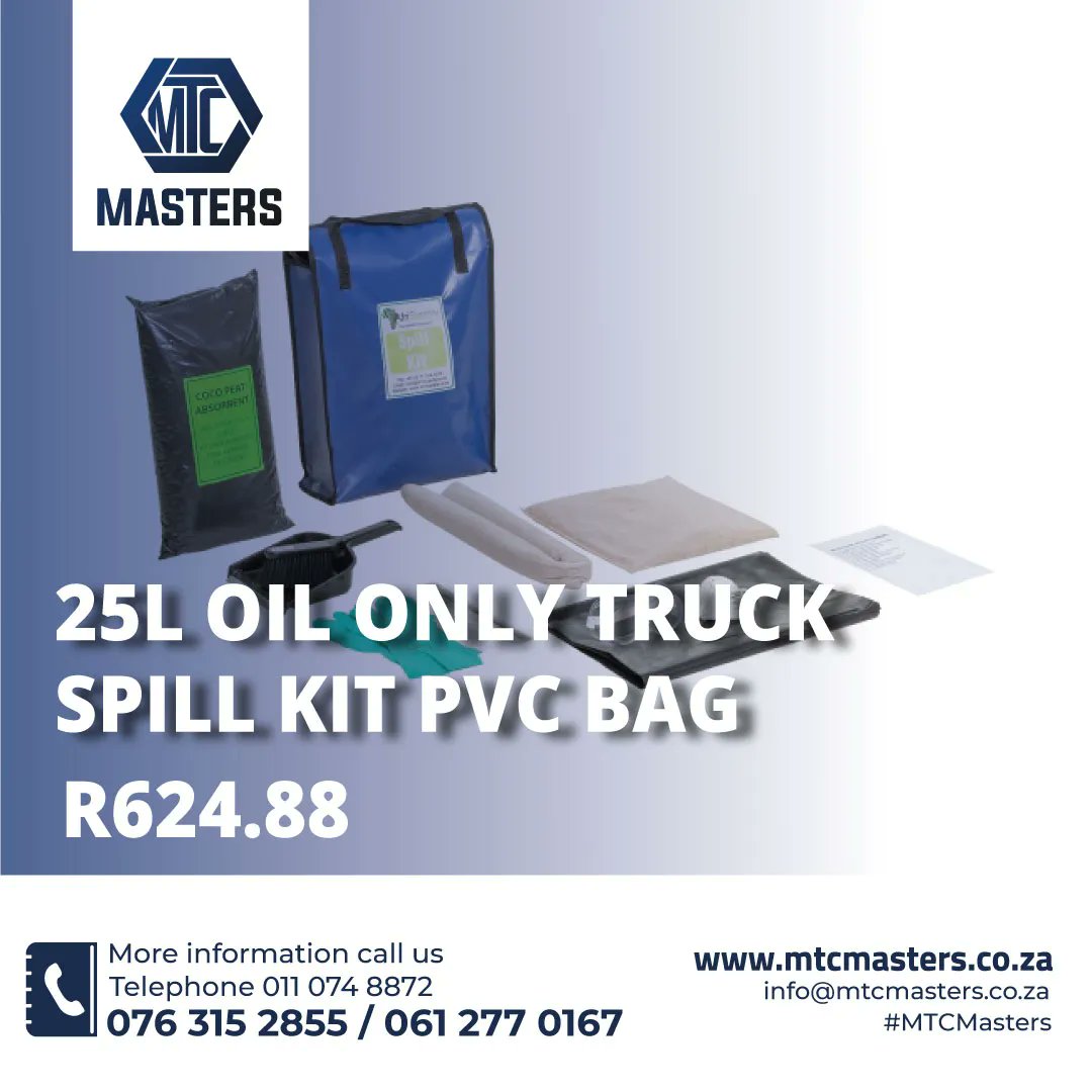 MTCMastersSA's tweet photo. In the case of an emergency oil spill, having a well-stocked spill kit onsite allows facilities to respond quickly with the right supplies. Spills can happen at any time when oil is being stored, used, or transported. #MTCMasters https://t.co/nupIWQM5zv https://t.co/R1n5L6QuNw