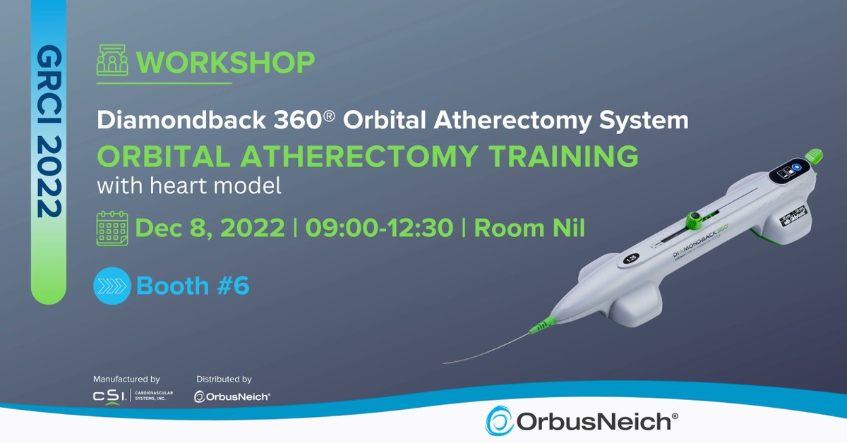 OrbusNeich's tweet photo. Join our French team at the upcoming @GRCIcardio (Novotel Tour Eiffel Paris) for a demonstration workshop and training with the Diamondback 360® Orbital #Atherectomy System (manufactured by @csi360). Also visit our Booth no. 6 to learn more. #cardiotwitter #PCITwitter https://t.co/pbmci0MBdX